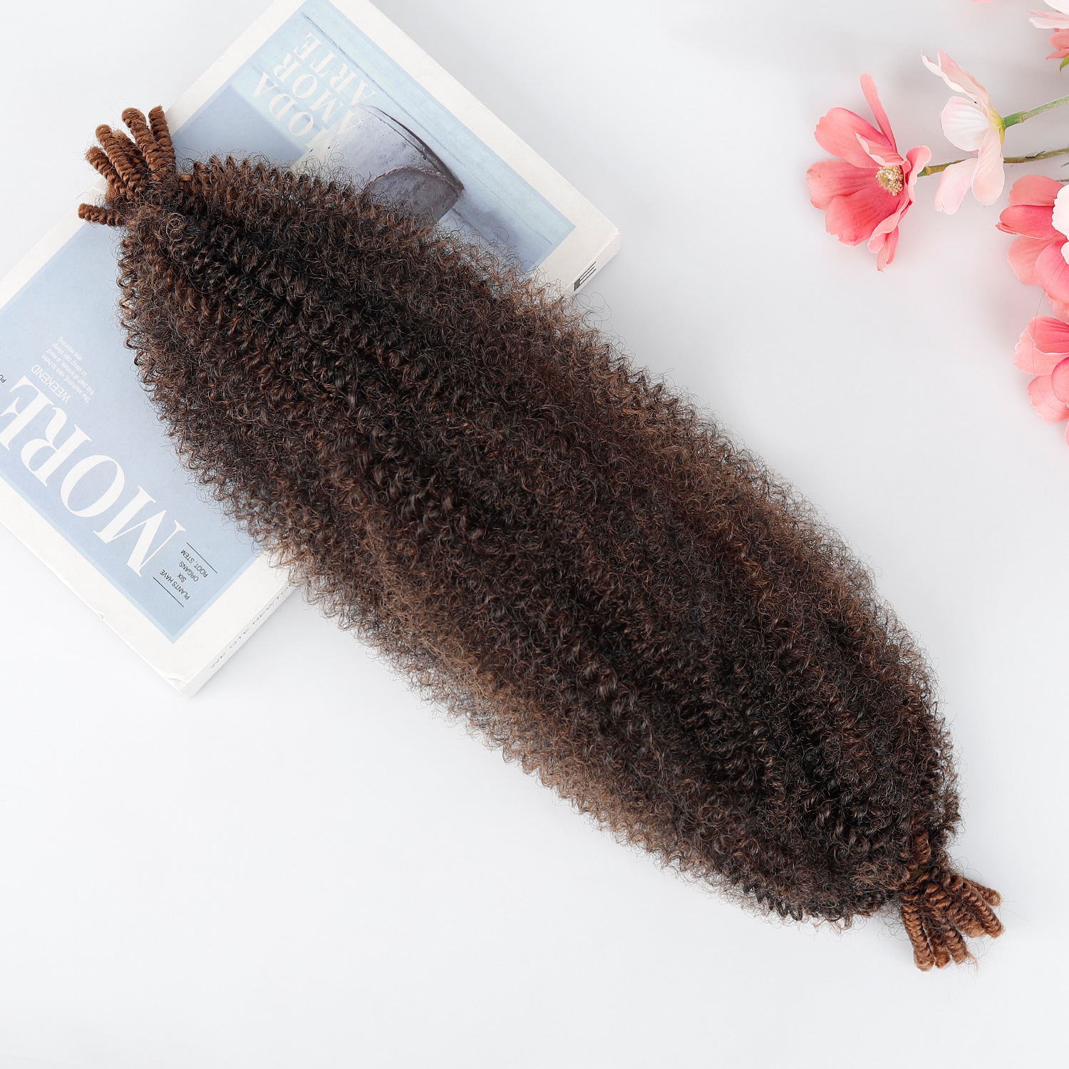 Extensiones de Cabello Rizado Afro Crochet de 24 Pulgadas Fibra Sintética de Alta Temperatura image 4