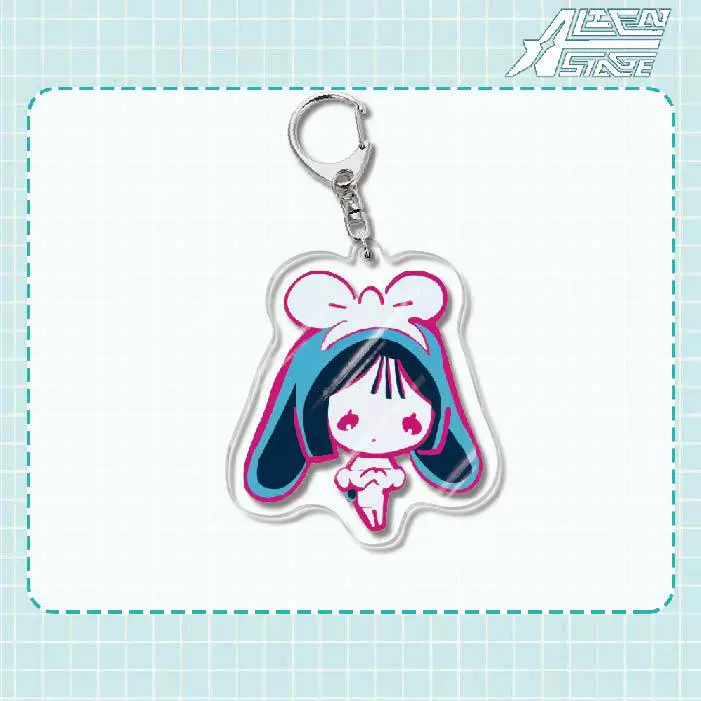 Acrylic keychain (Alien Stage) Mizi Sua, double‑sided 6 cm, metal ring & clasp