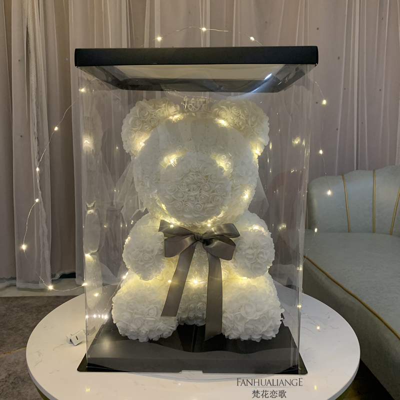 Unicornio flor inmortal rosa ramo caja de regalo de regalo para el día de San Valentín para la novia esposa y amiga