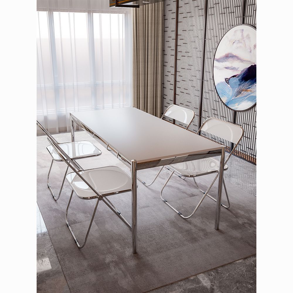 Minimalist Rectangular Desk, Second-Hand Simple Office Desk, Studio Conference Negotiation Table, Bauhaus Stainless Steel Dining Table