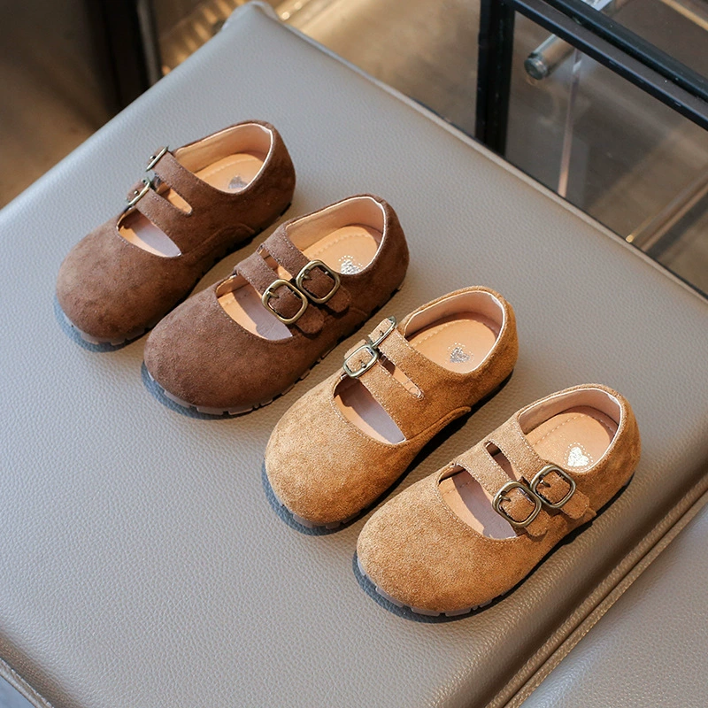 Детская ретро Birken Single Shoes 2025 новый весенний кожаный ботинок для девочек