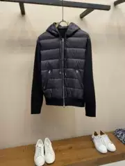 25 Monga Unisex Fashionable Breathable Trendy Wool Knit Patchwork Hooded Lightweight Versatile Down Jacket