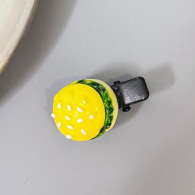 작은 햄버거 머리핀