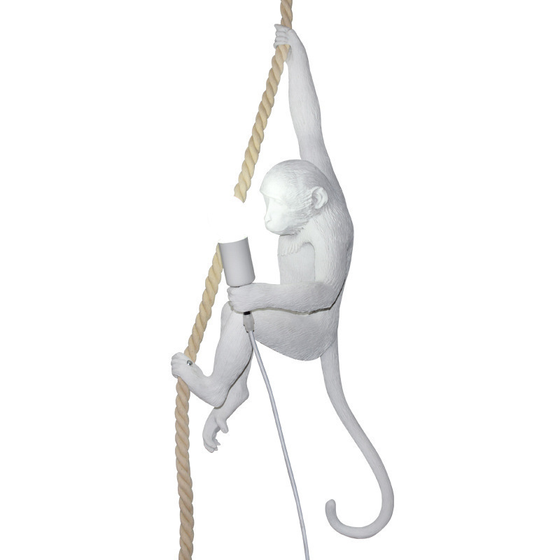 lámparas decorativas lámparas de cuerda de canapés animales lámparas de pared de resina decorativa mono tienda restaurante niños mono nórdico