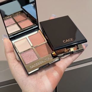 CACE New Black Gold Four-color Eyeshade Plate Pearlescent Matte Earth Color System Color Development No Fly Powder Makeup Girls