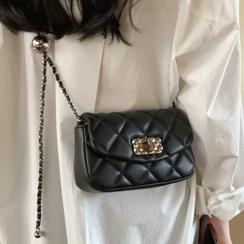 Маленькая сумка с рисунком в виде алмазов, сумка через плечо, стиль Chanel, сумка на цепочке