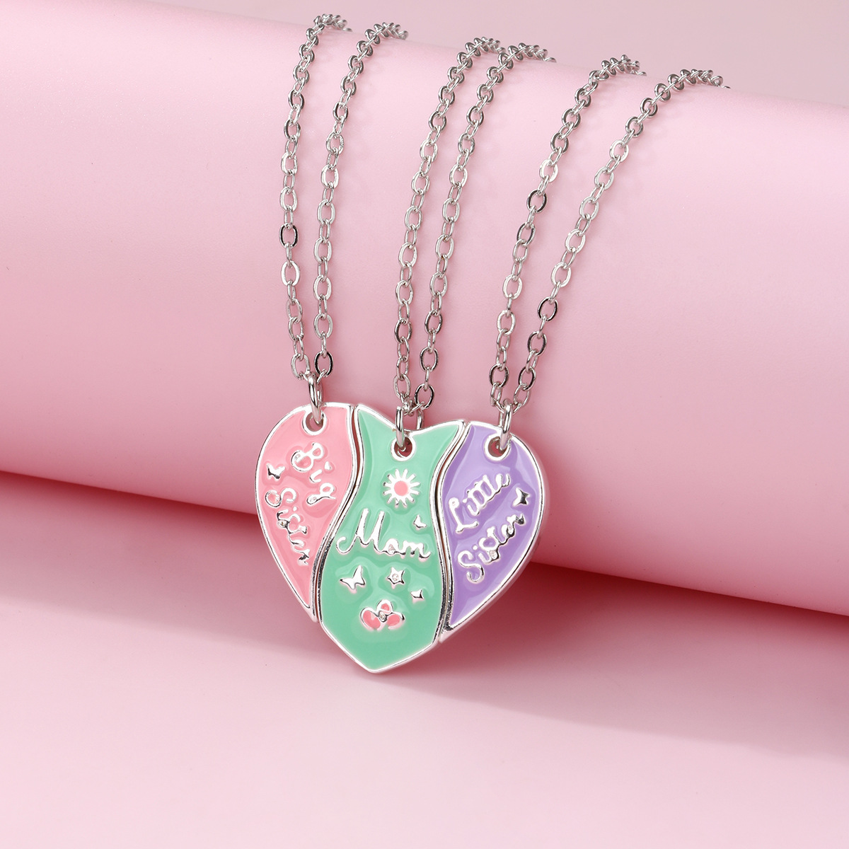 Simple Style Letter Heart Shape Alloy Enamel Unisex Pendant Necklace display picture 10