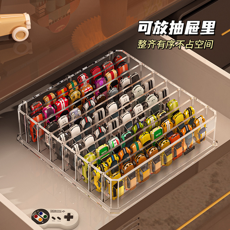 汽车模型收纳盒亚克力多层置物架1:64风火轮儿童玩具车透明展示架|undefined