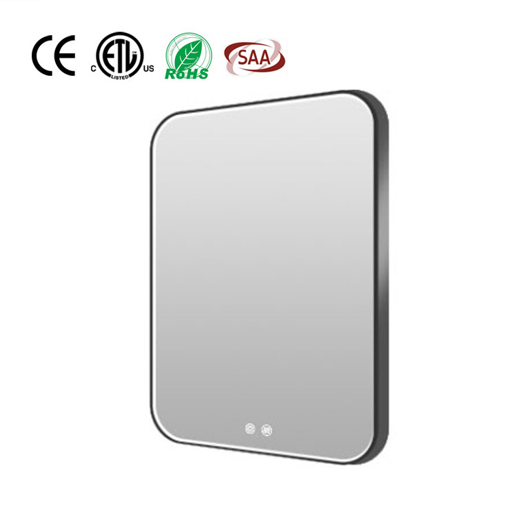Compras transfronterizas de comercio electrónico redondo espejo de lámpara LED retroiluminante espejo inteligente espejo de marco de aleación de aluminio espejo de baño anti-nebla