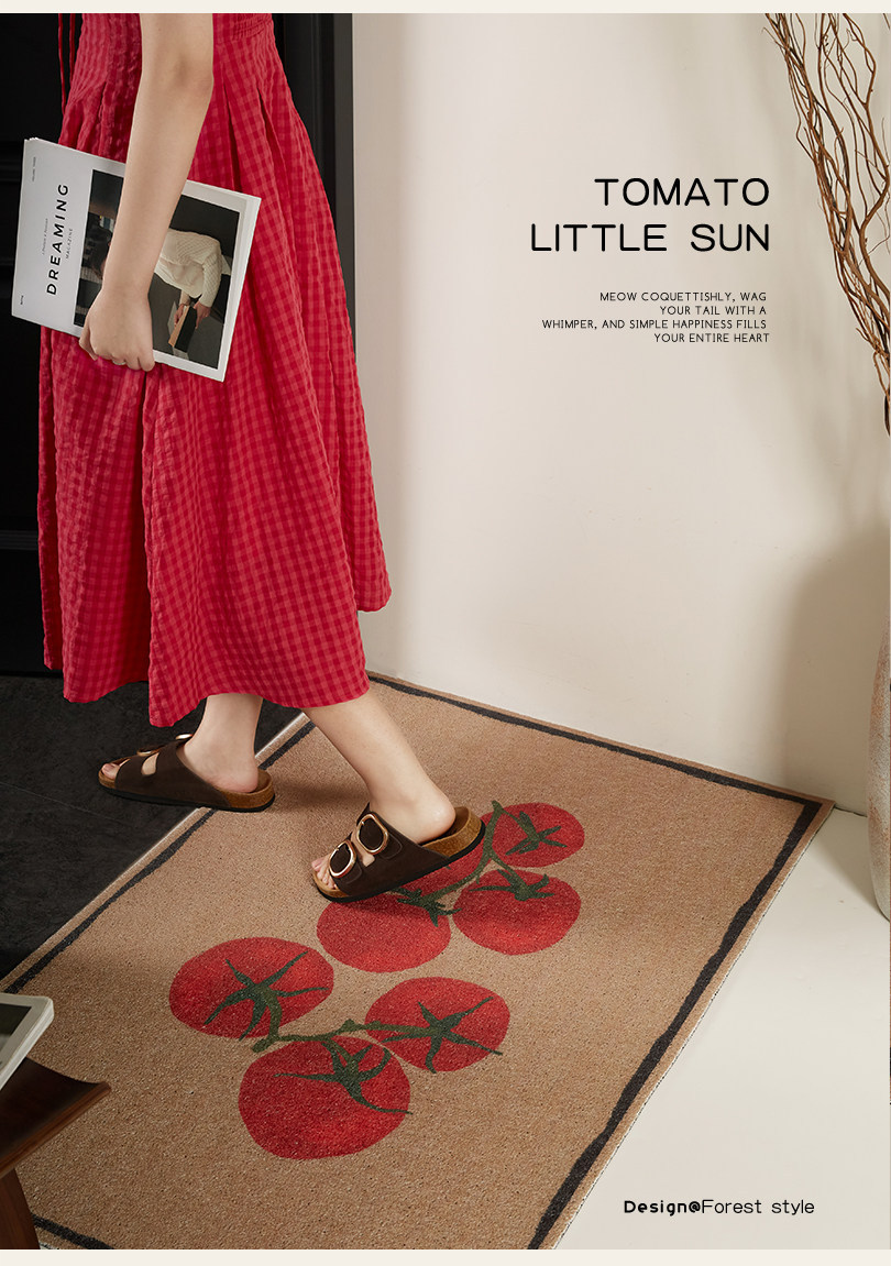 Entrance door mat with a light luxury and high-end feel, vintage style, dirt-resistant, non-slip, washable PVC loop mat for the foyer entrance