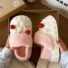 可爱保暖加绒棉拖鞋女冬季学生EVA厚底防滑防水室内外穿全包棉鞋
