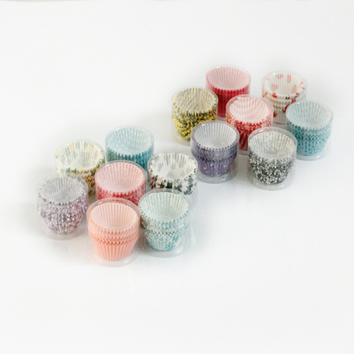 100 printed cake paper trays, high temperature cake cup baking utensils, grease-proof paper cake cups, muffin cup paper trays