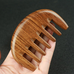 批發綠檀木梳頭部經絡木梳男女防大寬齒脫髮檀香木面部按摩梳子