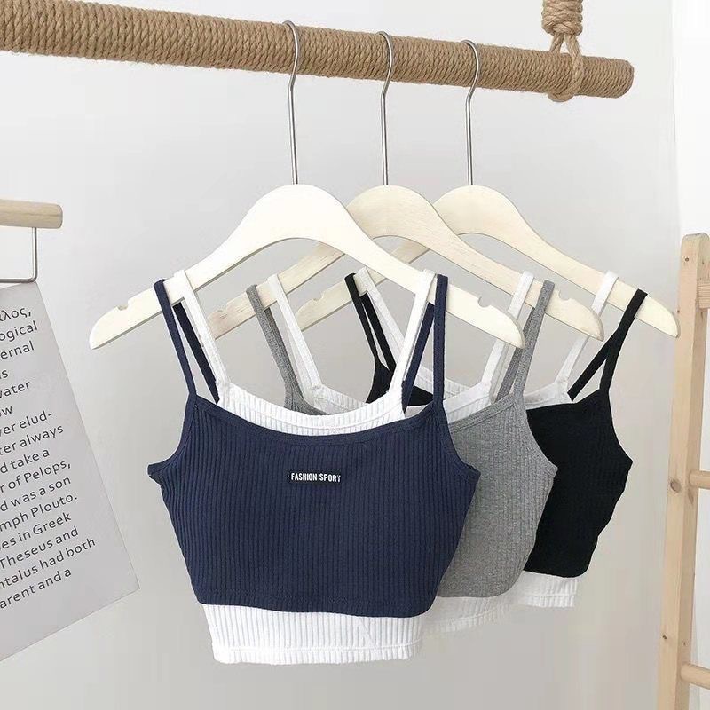 Verano falso de dos piezas de belleza correa trasera envuelto pecho chaleco interior y exterior desgaste irregular contraste color costura delgada bottoming top