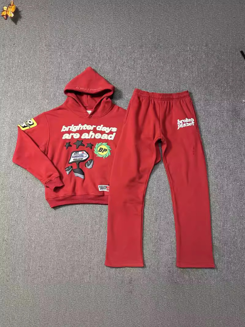 Transfronterizo roto planeta marca de moda carta de espuma impresa Sudadera con capucha de la calle suelta suéter casual traje