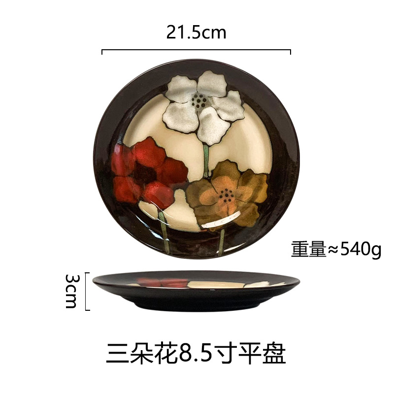 Horno creativo, plato de comida occidental esmaltado, plato de carne, plato de verduras para el hogar, plato de cerámica, plato de pasta de color esmaltado, plato de desayuno al por mayor