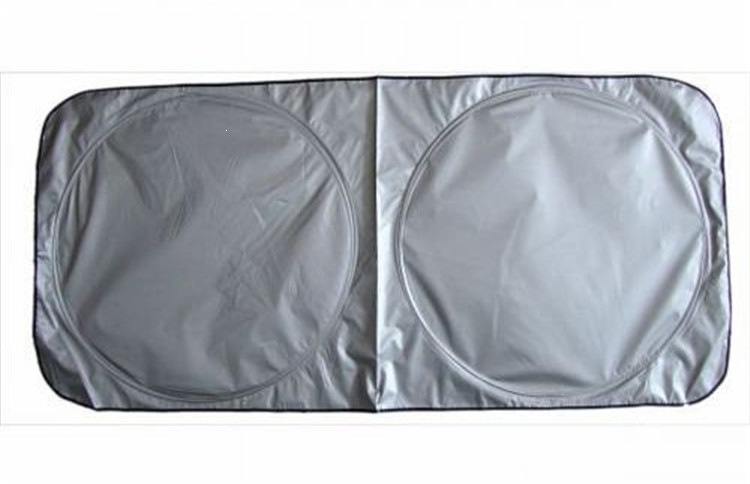 Car Heat-Insulating Sunshade Multifunctional Easy-To-Store Silver-Coated Sunshade Curtain New Type Double-Circle Sun Protection and Heat Insulation Sun Shield