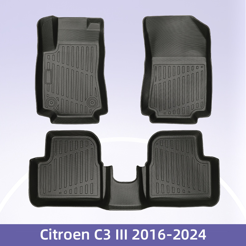 Europa para Citroën C3 ll 2016 - 2024 TPE combustible 3D todo el tiempo TPE almohadilla de pie de automóvil