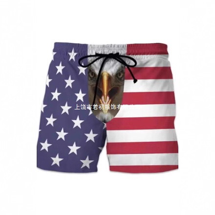 2025 Men's Beach Hawaiian Shorts, American Flag Print, Basketball Sports Shorts 2025 Men's Beach Hawaiian Shorts, American Flag Print, Basketball Sports Shorts