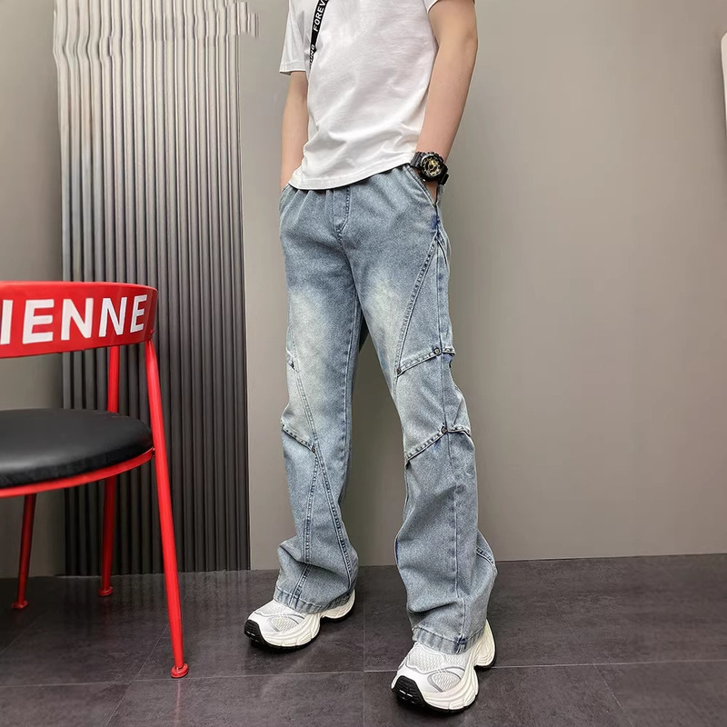 2025 Original Hot-Selling Winter Trendy Brand Versatile Washed Loose Harem Straight Blue Casual Jeans for Men