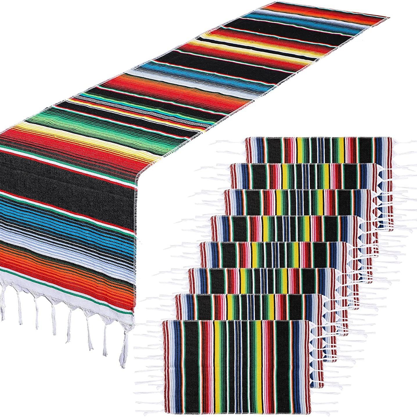 Mexican Blanket Mexican Table Runner Party Tablecloth Woven Tablecloth Tassel Blanket Beach Towel Indian Tablecloth