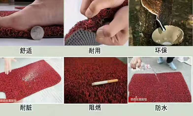 Freely cuttable, non-slip, wear-resistant, eco-friendly, comfortable floor mat, loop pile carpet, door mat, car floor mat