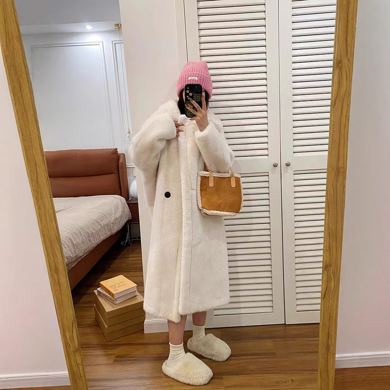 Teddy Bear Imitation Velvet Mink Outwear Suit Collar Long Mink Velvet Environmentally Friendly Fur Women's Winter Fur Outwear Teddy Bear Imitation Velvet Mink Outwear Suit Collar Long Mink Velvet Environmentally Friendly Fur Women's Winter Fur Outwear