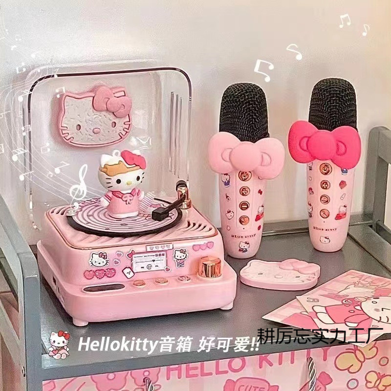KT 猫レコードプレーヤーオーディオ Bluetooth スピーカー一体型マイクカラオケ誕生日ギフト女の子猫ホットセールウェブサイト|undefined