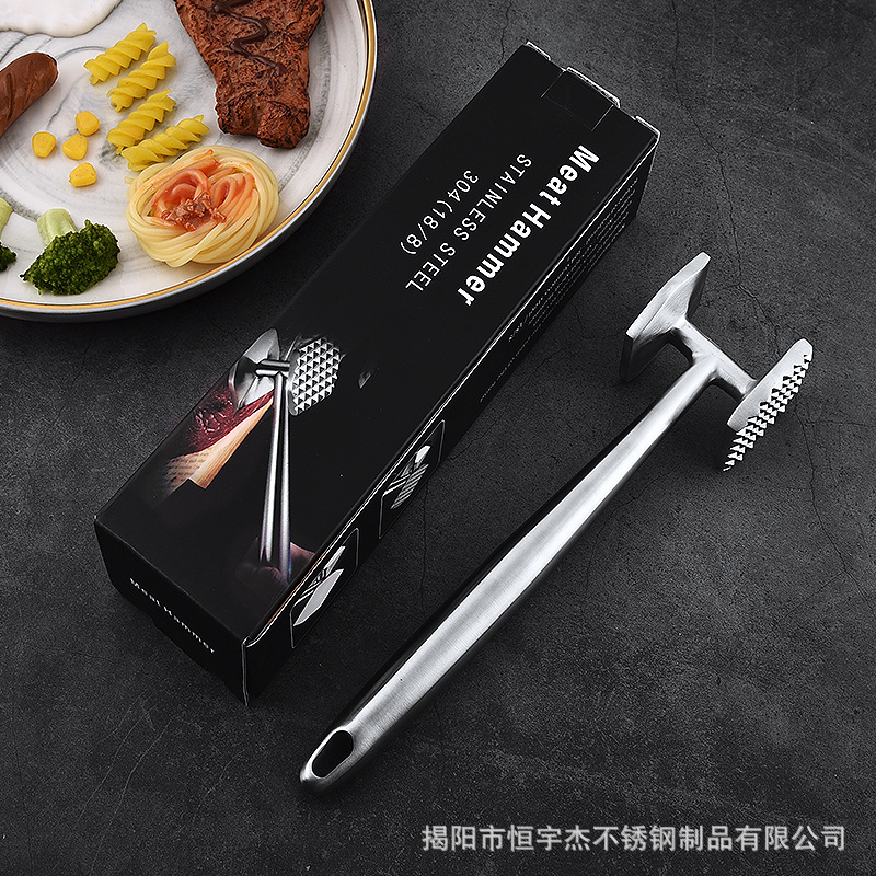 304不锈钢打肉锤大牛排嫩肉锤捣碎垂肉锤拍砸器厨房家用小工具