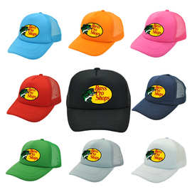跨境Bass Pro Shops卡车司机网帽钓鱼鸭舌帽防晒遮阳帽纯色棒球帽