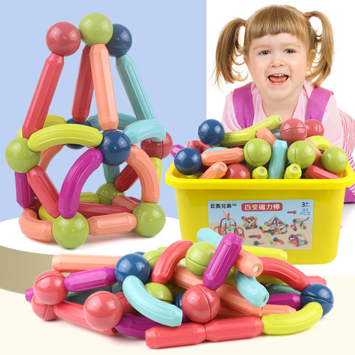 Cross-border ever-changing magnetic sticks for young children building blocks assembling educational baby early education magnets 3-year-old boys and 5 girls toys