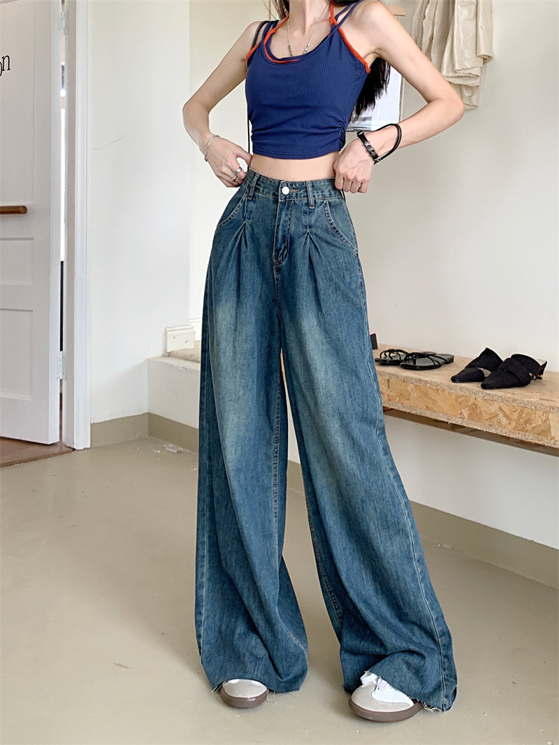 Women's Daily Street Casual Streetwear Solid Color Full Length Pocket Jeans display picture 4