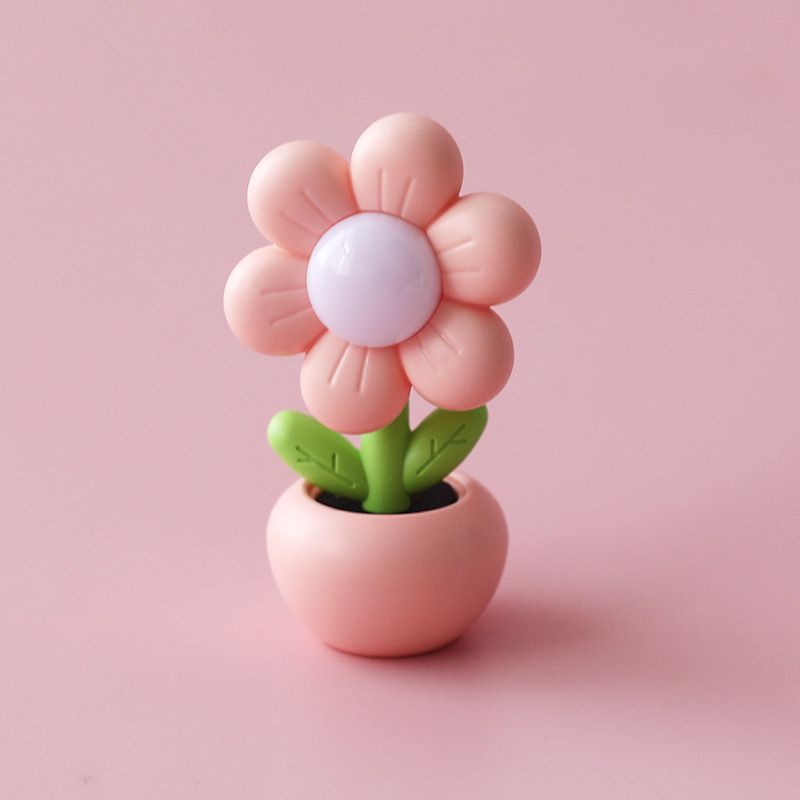 かわいいミニアニメ鉢植えの花の小さな夜の明かりのベッドの上のテーブルの上に電気スタンドのアイデアの贈り物を飾って工場を卸売りします。|undefined