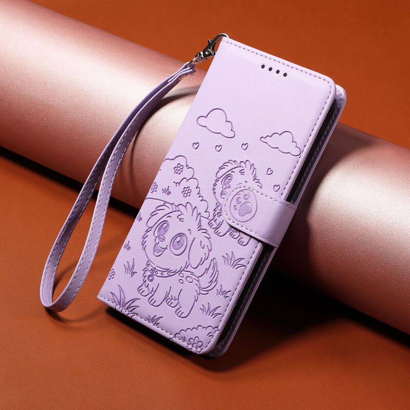 Suitable for Samsung A53 5g Solid Color Heart-Shaped Puppy Flip Phone Case A33 5g Heart-Shaped Dog Leather Case Suitable for Samsung A53 5g Solid Color Heart-Shaped Puppy Flip Phone Case A33 5g Heart-Shaped Dog Leather Case