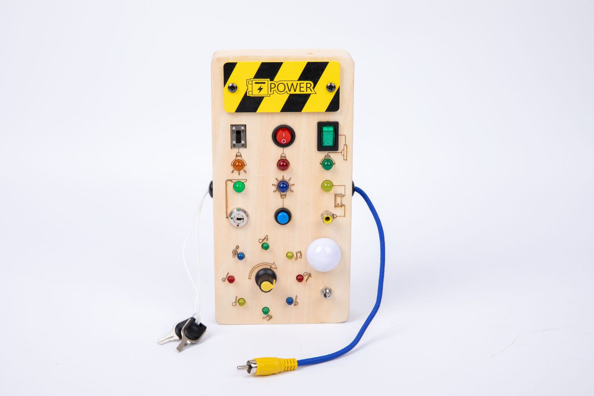 Tablero de circuito de botones de madera para niños transfronterizos tablero ocupado rompecabezas educación temprana ciencia y educación juguete interruptor de encendido tablero ocupado