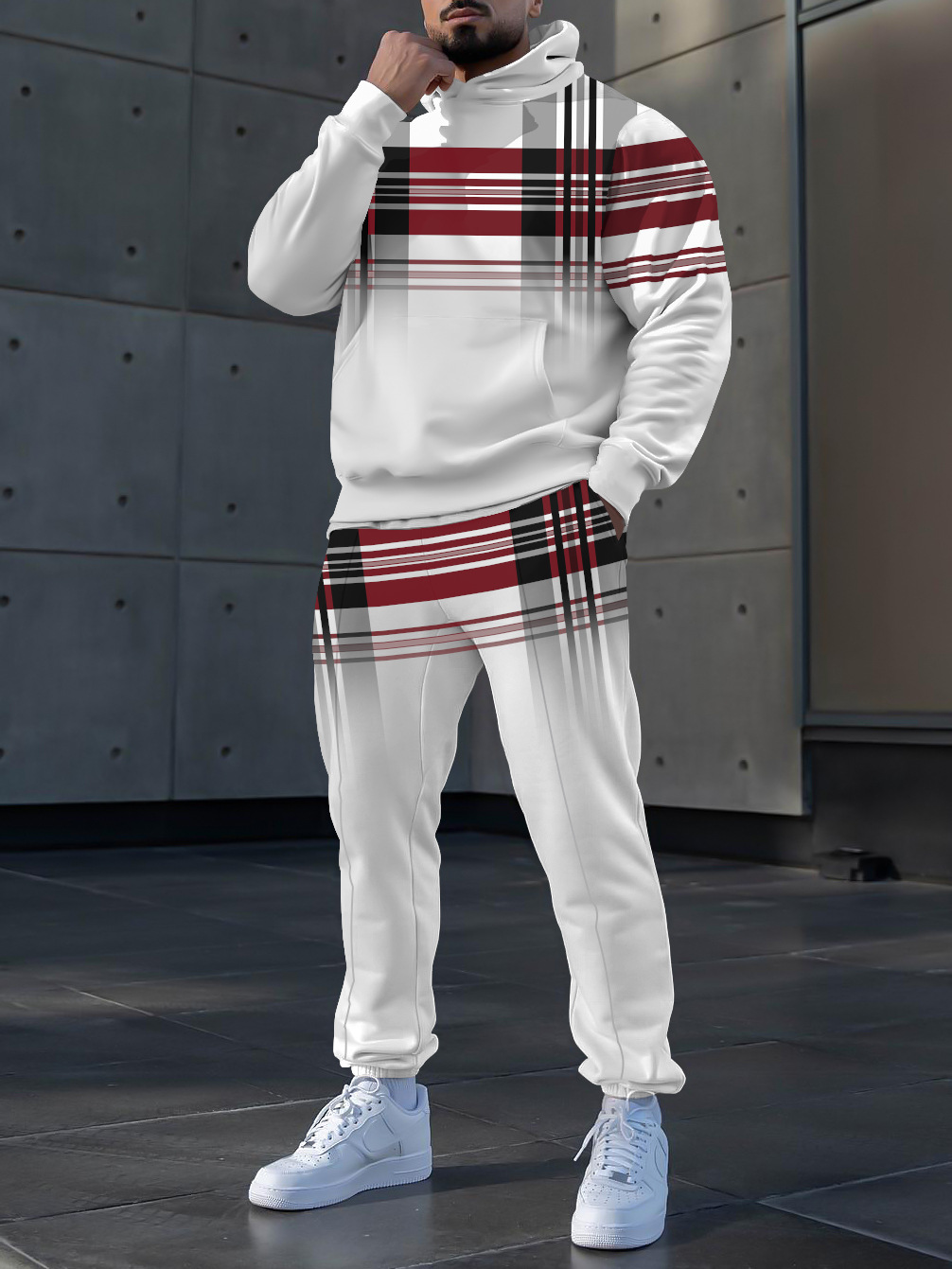 Primavera 2023 nuevo eBay AliExpress Amazon hombres deportes traje casual 3D impreso cuello redondo Pantalones