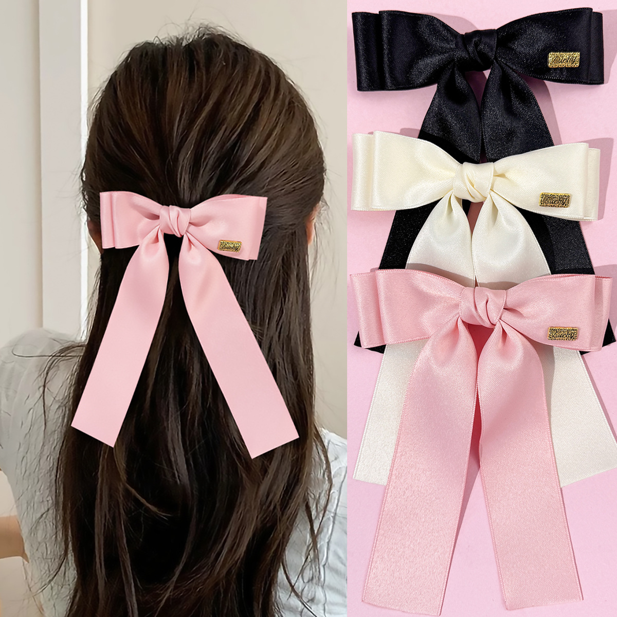 1 Piece Quantity Princess Sweet Women's Bow Knot Ribbon Hair Clip