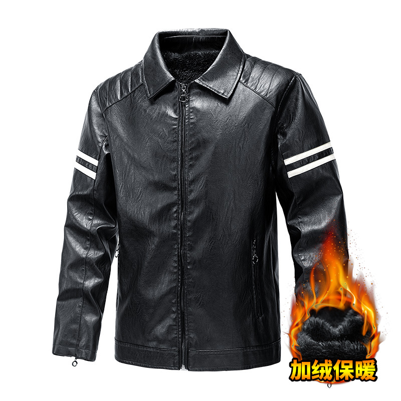 Cross-border retro americano chaqueta de cuero hombre invierno engrosado nuevo chaqueta de cuero hombre tamaño suelto chaqueta superior