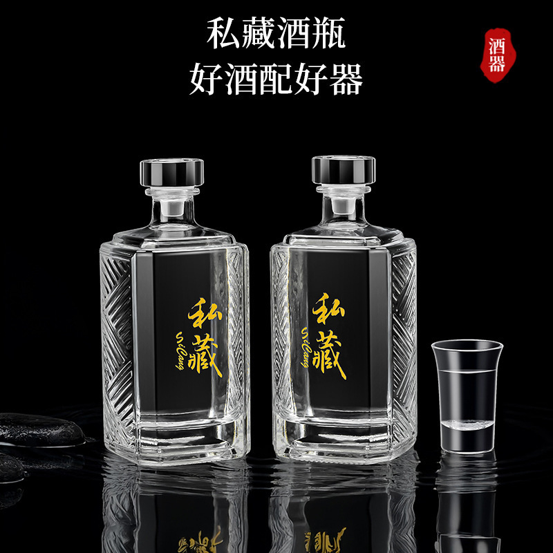 卸売供給 0.5kg パック自家製ワインボトル増粘ガラスワインボトル空のワインボトル白ワインボトルギフトボックスのフルセット|undefined