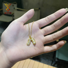 微镶满钻花生珍珠项链女款轻奢小众设计高级感气质流苏吊坠锁骨链
