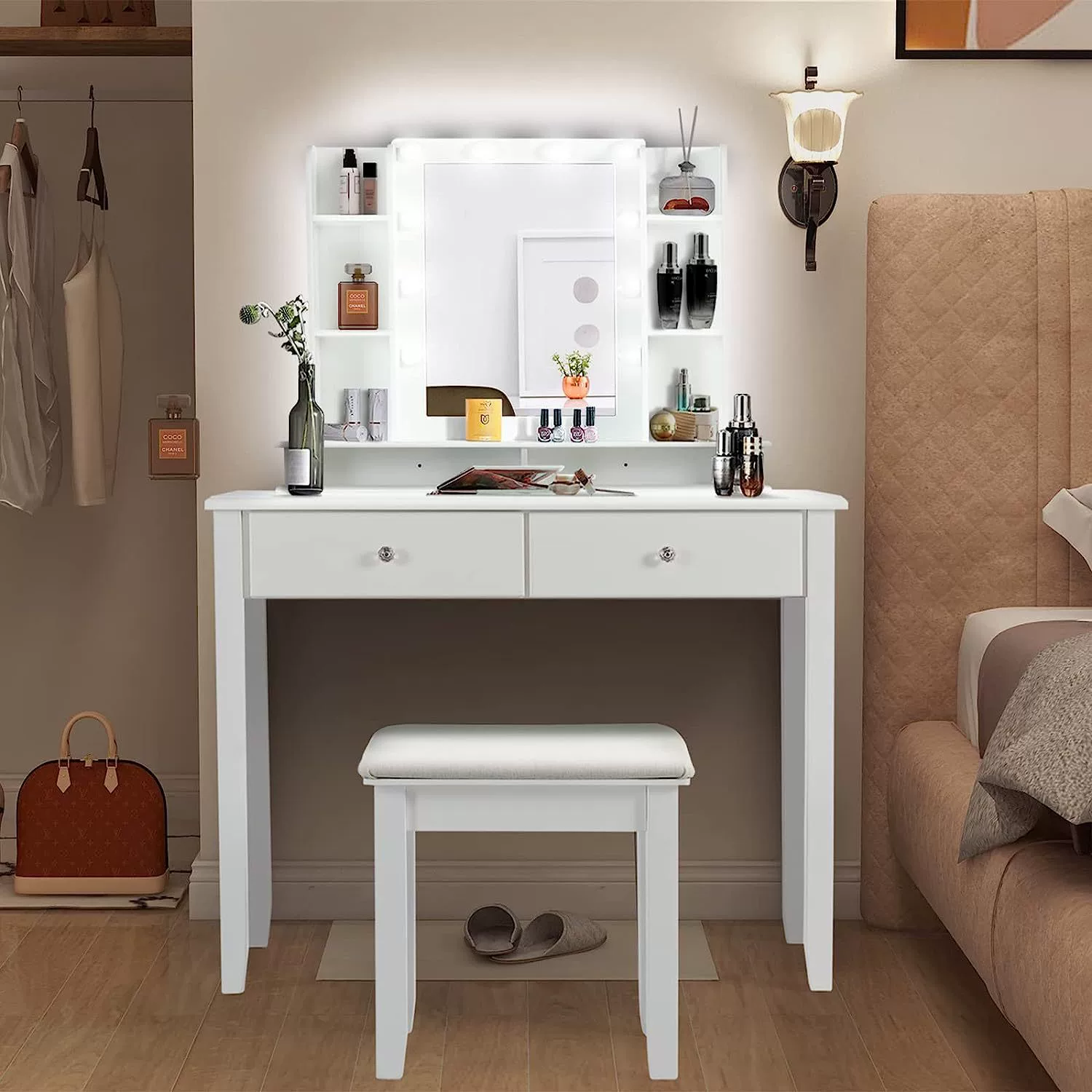 Простой домашний туалетный столик, туалетный столик, откидной зеркальный косметический столик