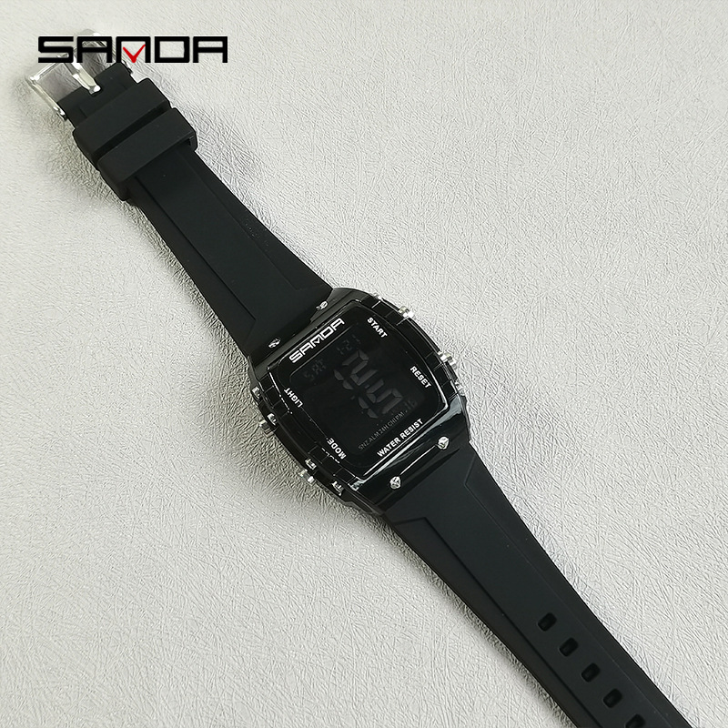 SANDA multifuncional barril de vino tipo reloj electrónico al aire libre para hombres y mujeres estudiantes reloj deportivo de moda reloj impermeable