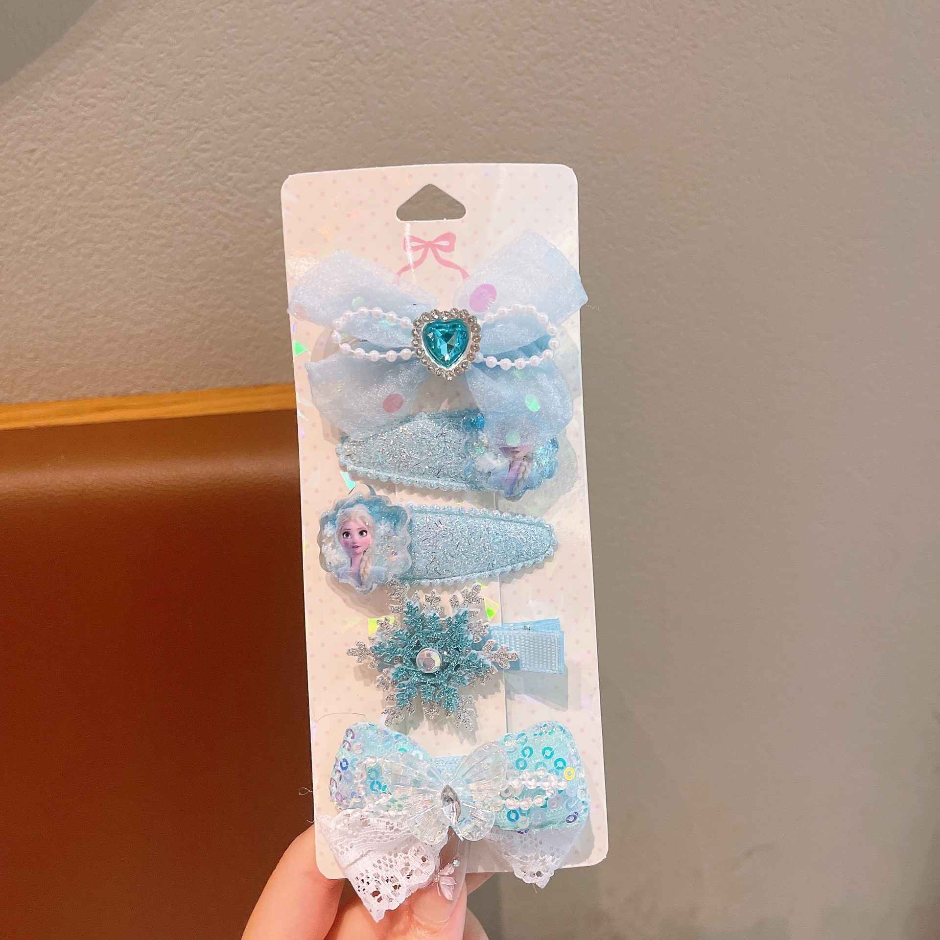 Clip de cabello de malla de arco de estrellas de mar conchas de capellán dulce dibujos animados clip de cabello de princesa tocado de niña