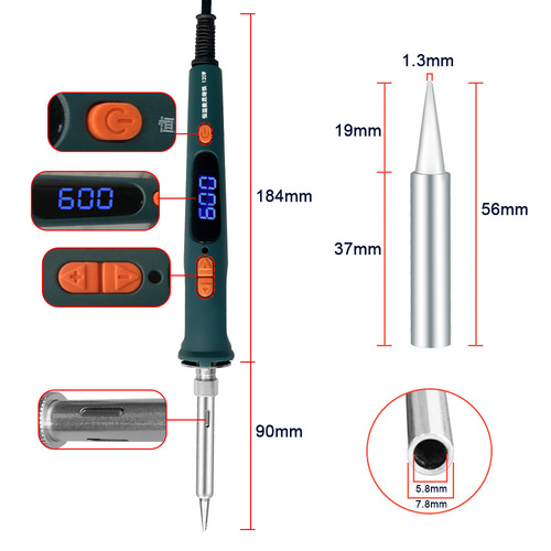 120W internal heating digital display adjustable temperature constant temperature electric soldering iron set electric iron soldering pen household repair tools