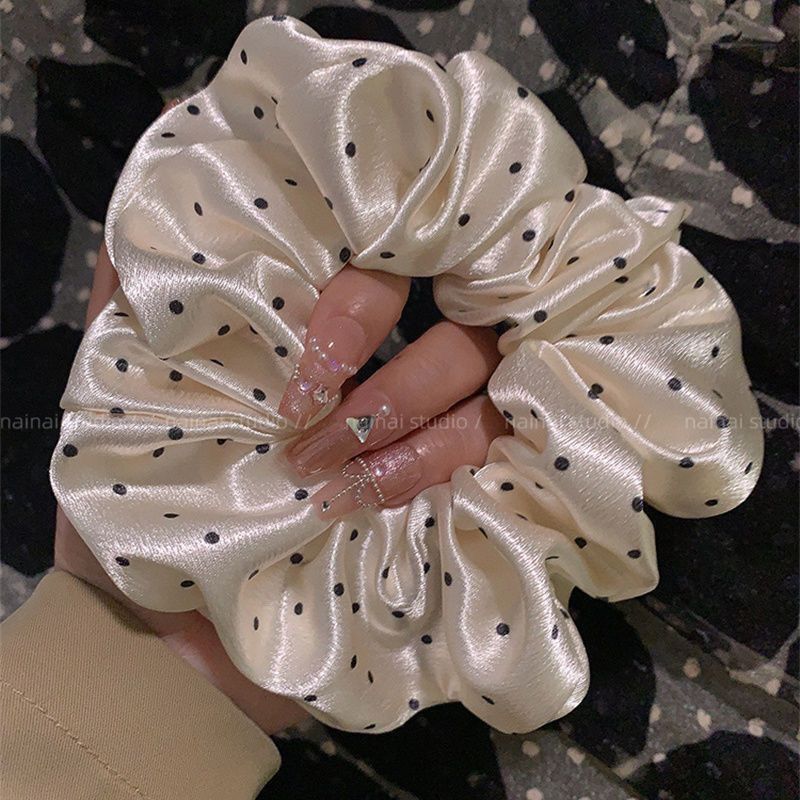 Mesh Wave Point Hair Rope Payon Leather Cover Women's Head Rope Super Fairy High-level Simple Elegant Marubeni Head Large Intestine Hair Ring