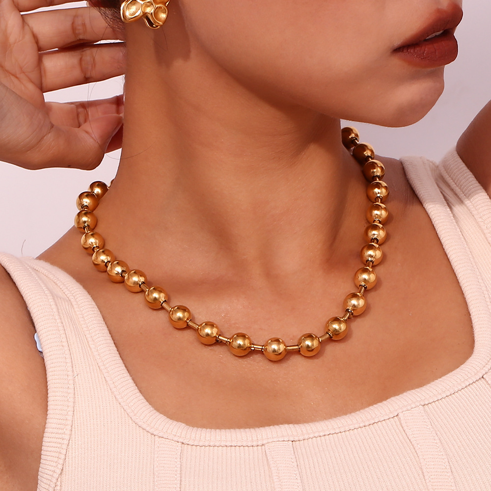 Cherries Charm Waterproof Ball Chain Necklace – 18k Gold Plated Stainless Steel