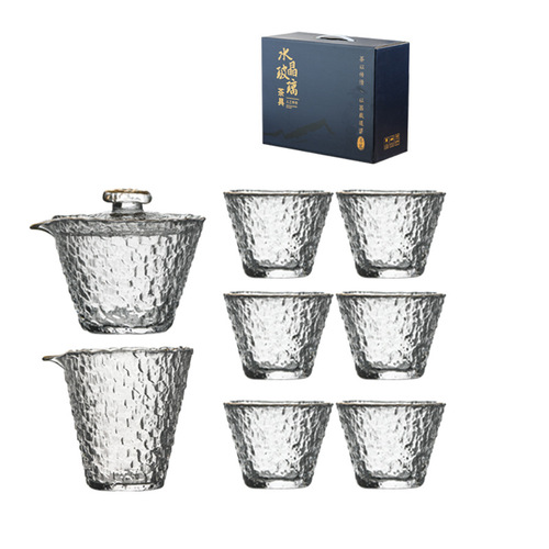 Japanese-style glass tea set tea set light luxury household Kung Fu tea cup high-end cover bowl office tea set teapot