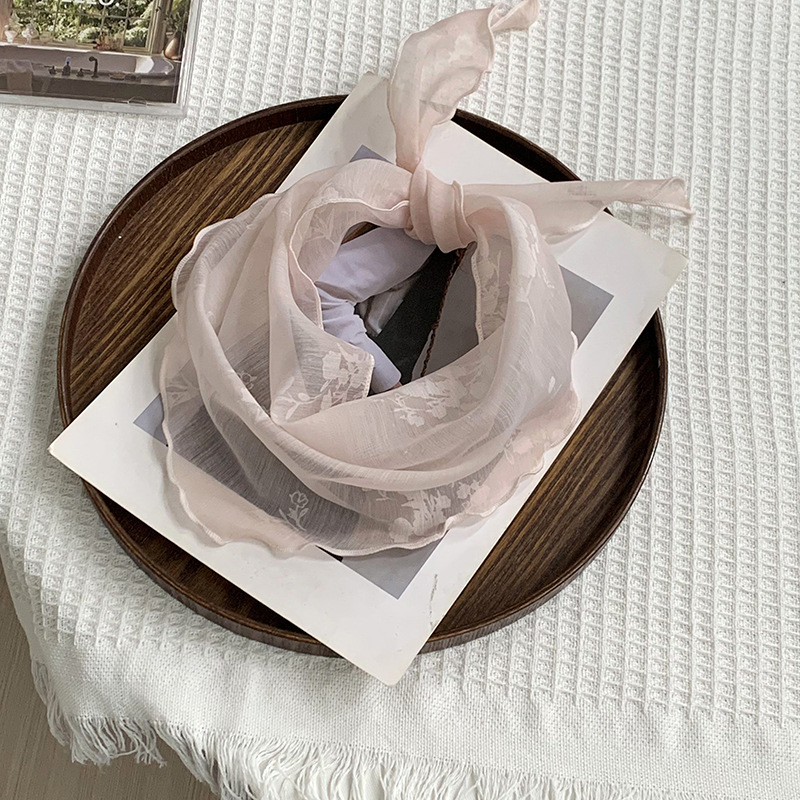 Pañuelo estilo pastoral femenino primavera y verano nuevo estilo nacional foto triángulo bufanda bufanda bufanda femenina flor encaje diadema accesorios para el cabello