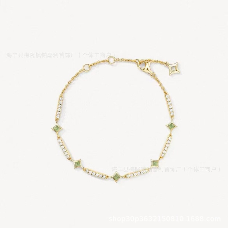 Shining Star Series Multi-Star Bracelet, Layered Style, Aventurine Bracelet, Blue Sandstone, Sparkling Four-Pointed Star, Pink Shell, Light Luxury Jewelry Shining Star Series Multi-Star Bracelet, Layered Style, Aventurine Bracelet, Blue Sandstone, Sparkling Four-Pointed Star, Pink Shell, Light Luxury Jewelry