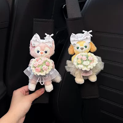 Car Seatbelt Shoulder Pads with: Seat belt shoulder pad - purchasing-level-sweet-face-lina-belle-holding-flowers-baking-cakes-holding-flowers